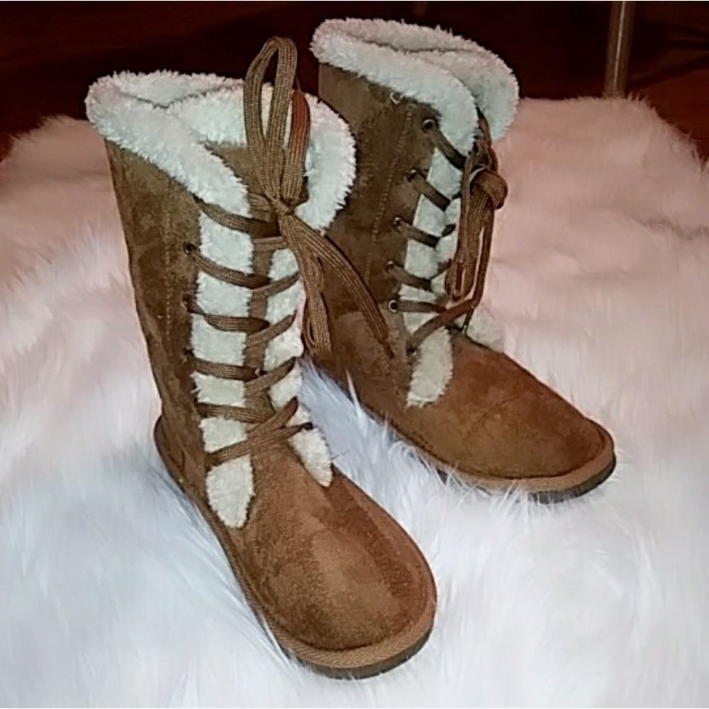 Tan Wool Fuzzy Camel Warm Boot - Picture 4 of 4